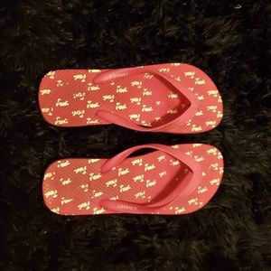 Pink Mickey flip flops